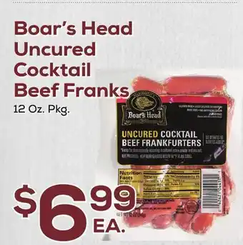 DeCicco & Sons Boar's head uncured cocktail beef franks offer