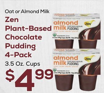 DeCicco & Sons Zen plant-based chocolate pudding 4-pack offer
