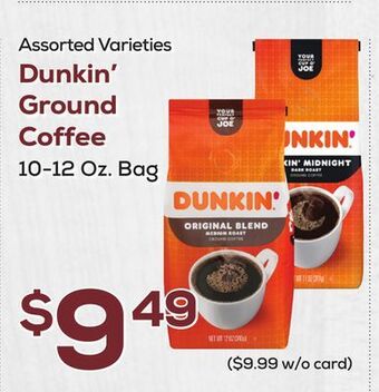 DeCicco & Sons Dunkin' ground coffee offer