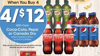 Kroger Coca-Cola, Pepsi or Canada Dry offer