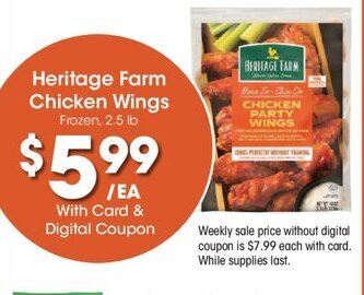 Kroger Heritage Farm Chicken Wings offer