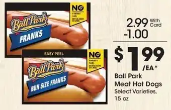Kroger Ball Park Meat Hot Dogs 15 oz. offer