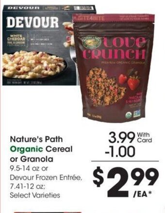 Kroger Nature's Path Organic Cereal or Granola offer