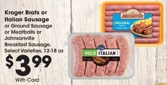 Kroger Kroger Brats or Italian Sausage offer