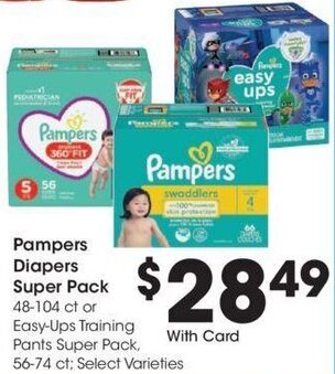 Kroger Pampers Diapers Super Pack offer