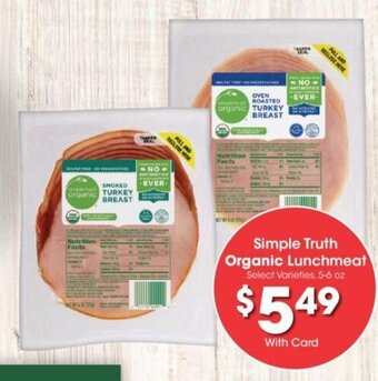 Kroger Simple Truth Organic Lunchmeat offer