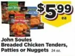 Food Town Store John Soules Breaded Chicken Tenders Patties or Nuggets 24 oz. offer