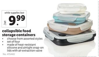 Lidl Collapsible food storage containers offer