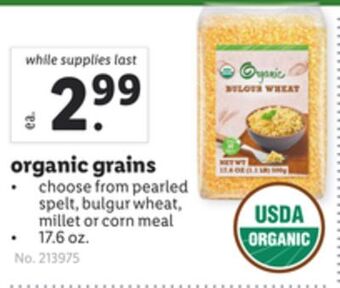 Lidl Organic grains offer