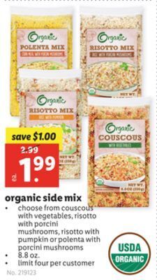 Lidl Organic side mix offer