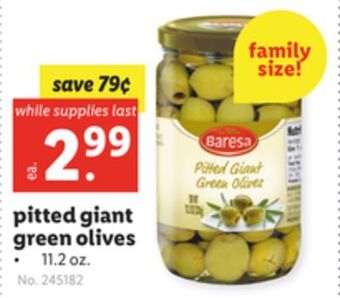 Lidl Pitted giant green olives offer