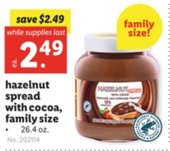 Lidl Hazelnut spread with cocoa, family size offer