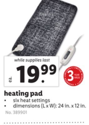 Lidl Heating pad offer