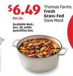 Aldi Thomas Farms Fresh Grass-Fed Stew Meat offer