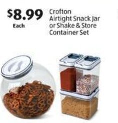 Aldi Crofton Airtight Snack Jar or Shake & Store Container Set offer