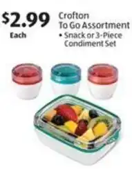 Aldi Crofton to Go Assortment Snack 3-Piece Condiment Set offer