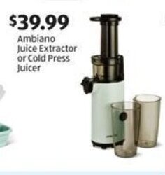 Aldi Ambiano Juice Extractor or Cold Press Juicer offer