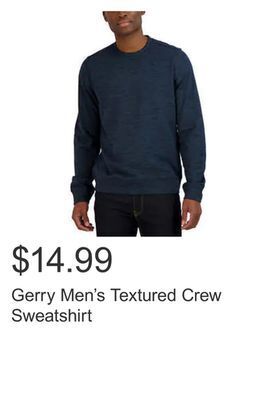 Costco Gerry men's textured crew sweatshirt offer
