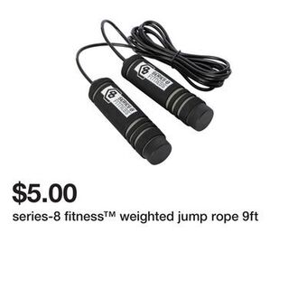 Five Below Series-8 fitness™ weighted jump rope 9ft offer