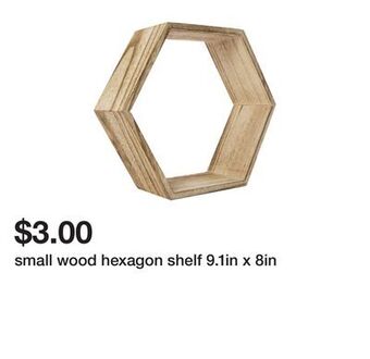 Five Below Small wood hexagon shelf 9.1in x 8in offer