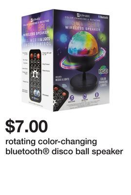 Five Below Rotating color-changing bluetooth® disco ball speaker offer