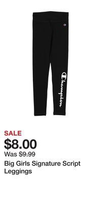 TJ Maxx Big girls signature script leggings offer