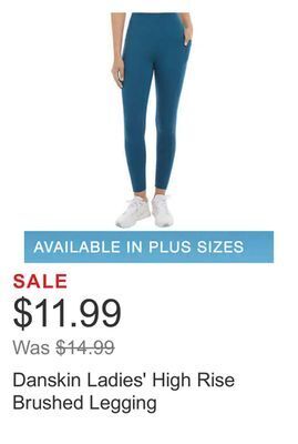 Costco Danskin ladies' high rise brushed legging offer