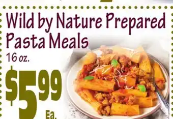 Wild By Nature Wild by nature prepared pasta meals offer