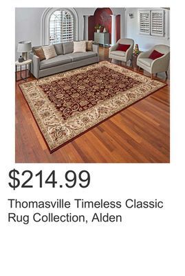 Costco Thomasville timeless classic rug collection, alden offer
