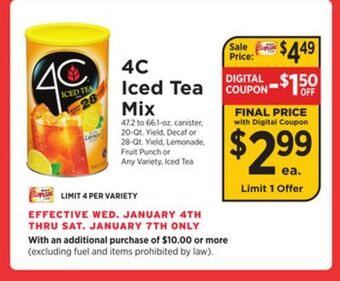 ShopRite Iced tea mix offer