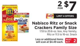 ShopRite Nabisco ritz or snack crackers family size offer