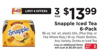 ShopRite Iced tea 6-pack offer