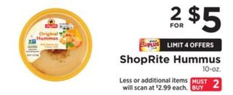 ShopRite Hummus offer