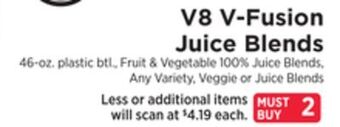 ShopRite V-fusion juice blends offer