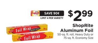 ShopRite Aluminum foil offer