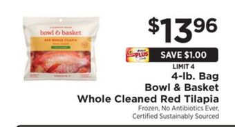 ShopRite 4-lb. bag whole cleaned red tilapia offer