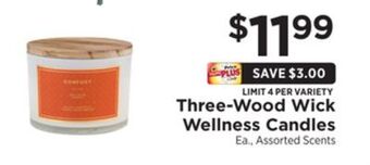 ShopRite Three-wood wick wellness candles offer