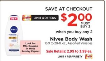 ShopRite Body wash offer