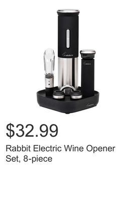 Costco Rabbit electric wine opener set, 8-piece offer