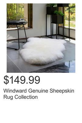 Costco Windward genuine sheepskin rug collection offer