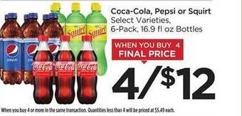 Food 4 Less Coca-cola, pepsi or squirt offer