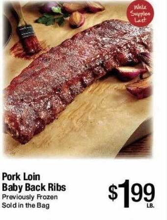 Jons International Pork loin baby back ribs offer