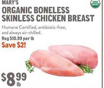 New Seasons Market Mary's organic boneless skinless chicken breast offer