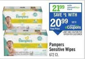 Pampers sensitive wipes