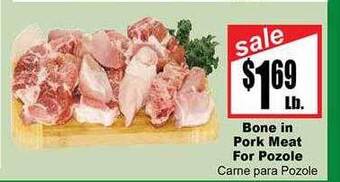 Rancho Markets Bone in pork meat for pozole offer