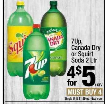 Super King Markets 7up, canada dry or squirt soda offer