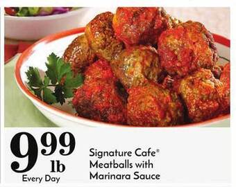 Pavilions Signature cafe meatballs with marinara sauce offer