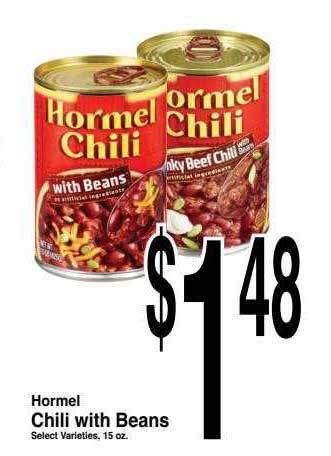 Super Saver Hormel chili with beans offer
