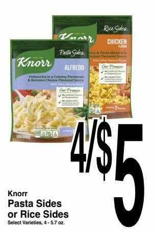 Super Saver Knorr pasta sides or rice sides offer