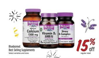 Sprouts Farmers Market Bluebonnet best selling supplements offer